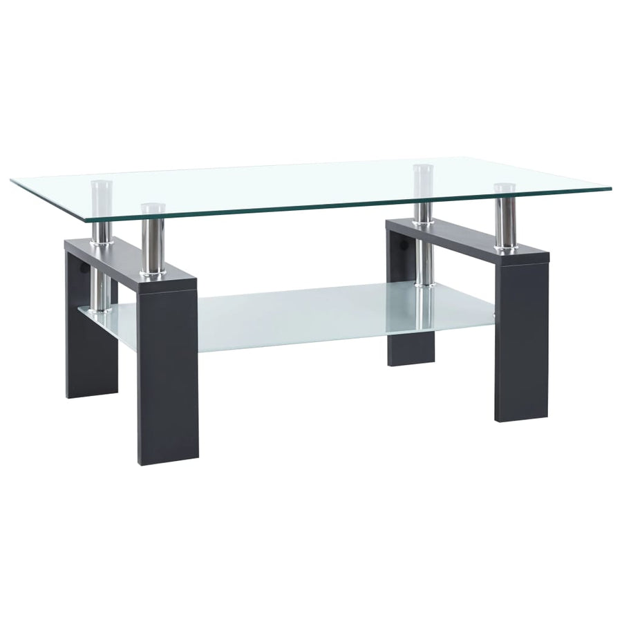 Masă Cafea, Și Transparent, 95X55X40 Cm, Sticlă Securizată