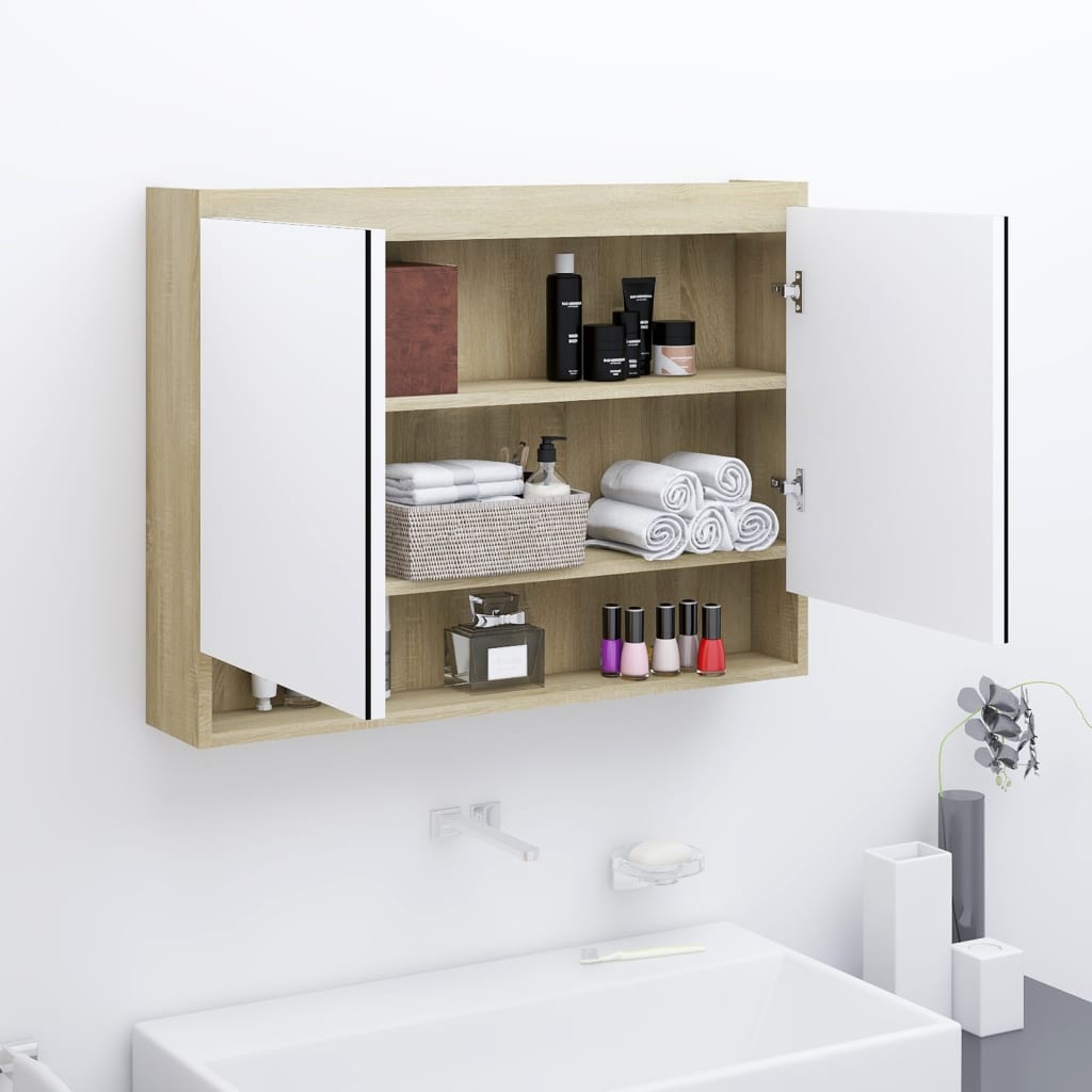 Dulap De Baie Cu Oglindă, , 80X15X60 Cm, Mdf