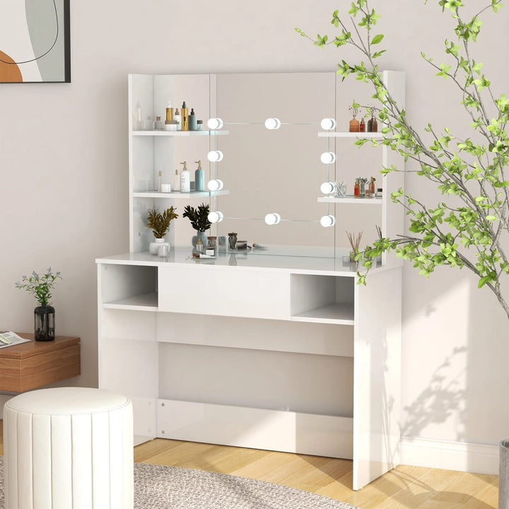Masă Machiaj Cu Lumini Led, , 100X40X135 Cm , Mdf