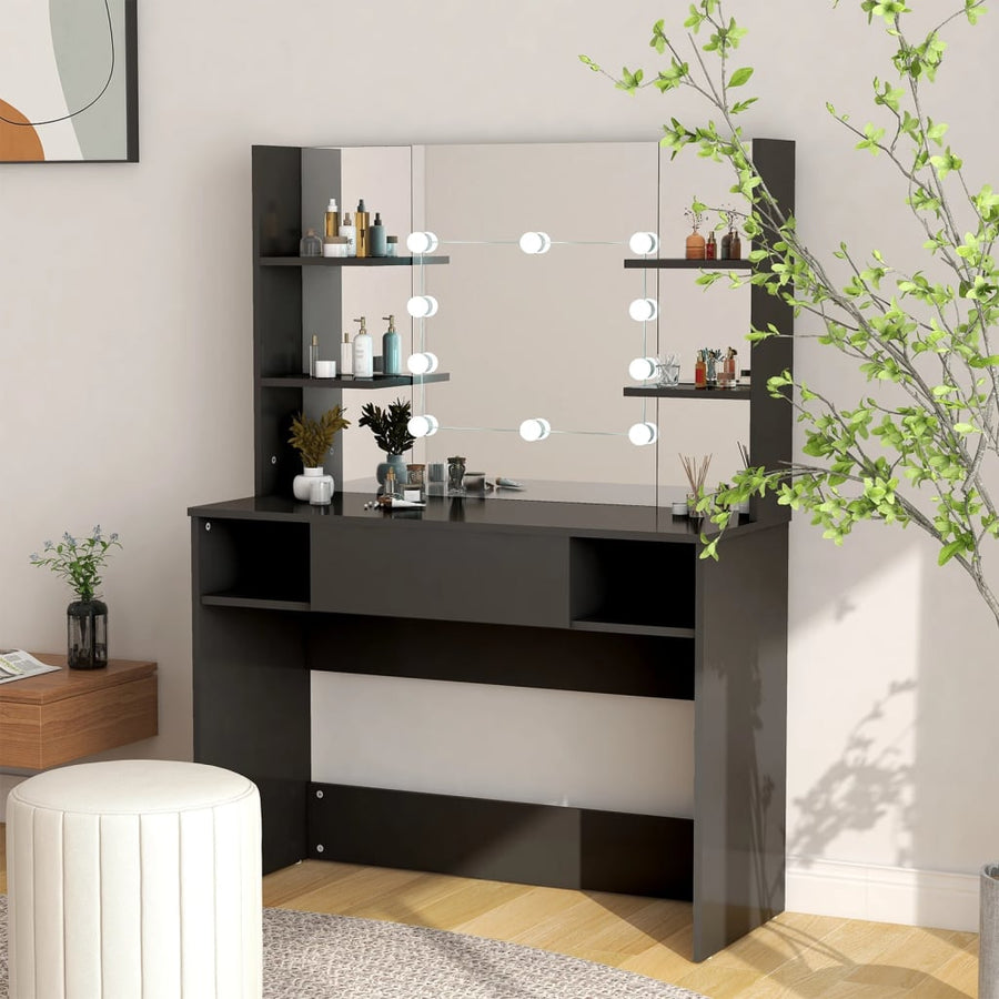 Masă Machiaj Cu Lumini Led, , 100X40X135 Cm , Mdf