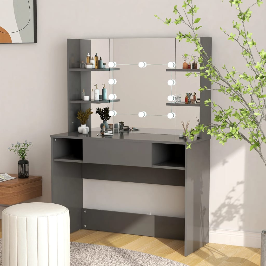 Masă Machiaj Cu Lumini Led, , 100X40X135 Cm , Mdf