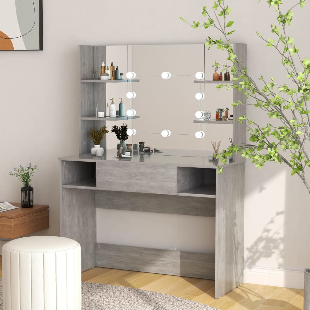 Masă Machiaj Cu Lumini Led, , 100X40X135 Cm , Mdf