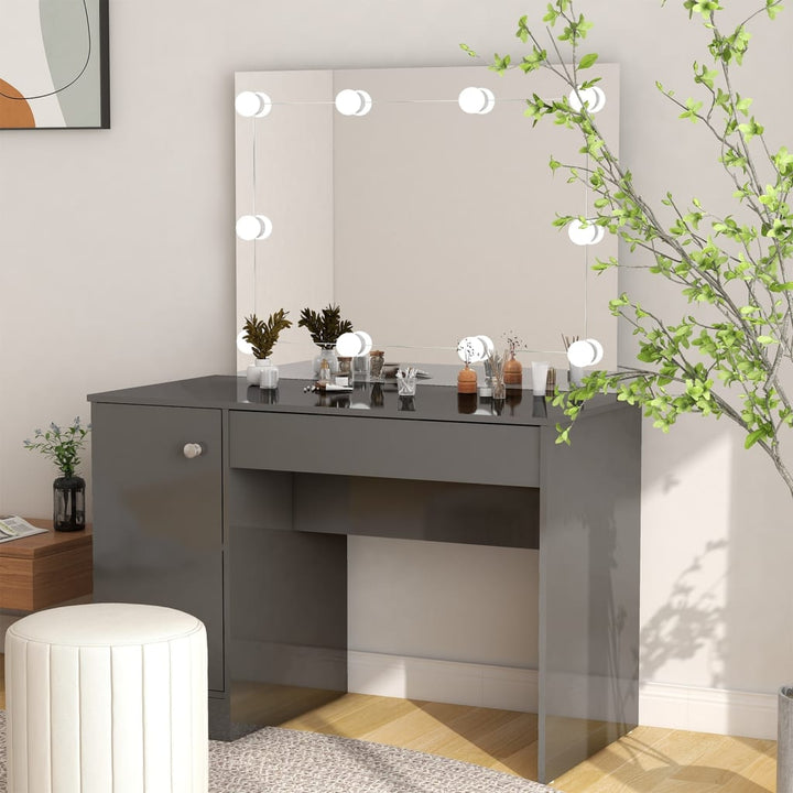 Masă De Machiaj Cu Lumini Led, , 110X55X145 Cm, Mdf