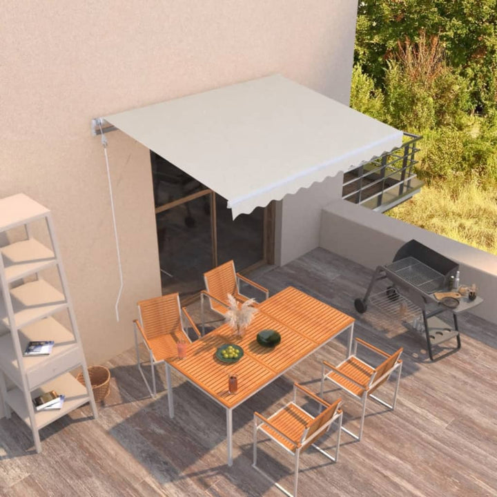 Copertină Retractabilă Manual, Portocaliu & Maro,