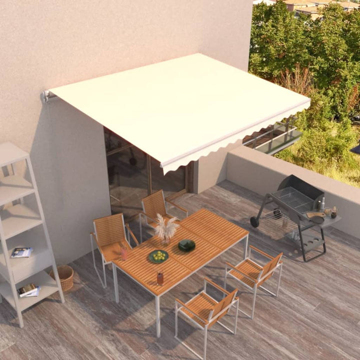 Copertină Retractabilă Manual, Portocaliu & Maro,