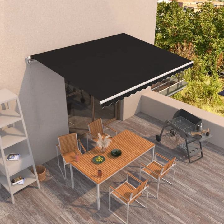 Copertină Retractabilă Manual, Portocaliu & Maro,