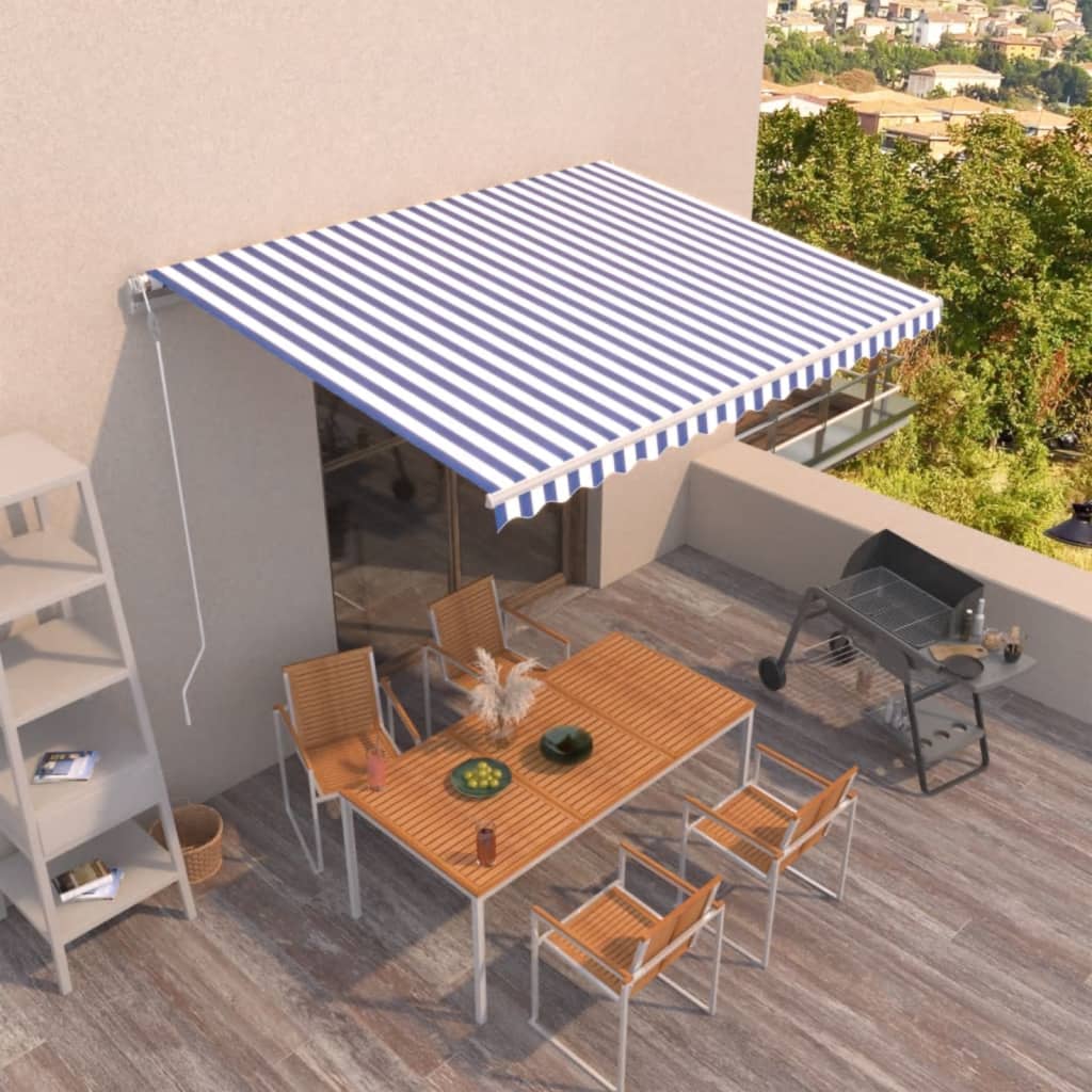 Copertină Retractabilă Automat, Portocaliu & Maro,