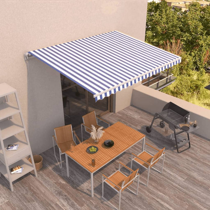 Copertină Retractabilă Manual, Portocaliu & Maro,