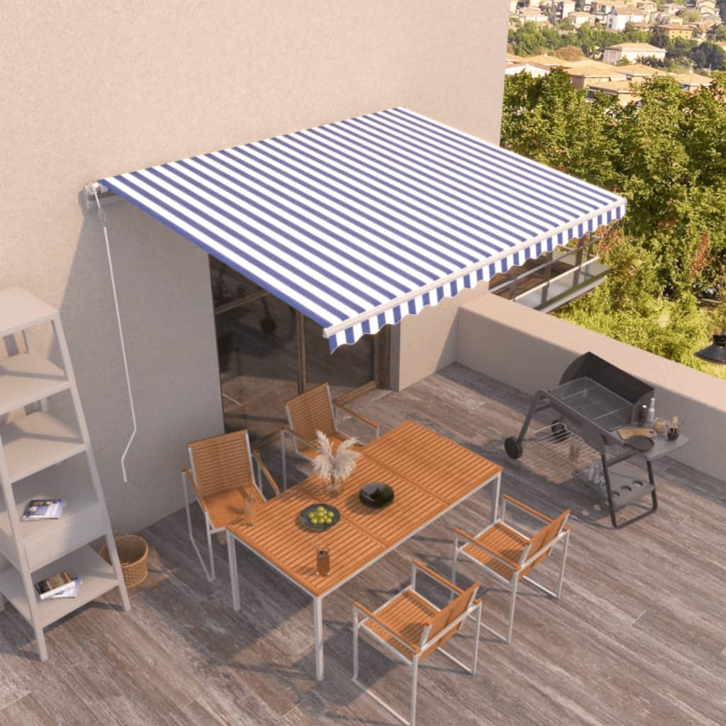 Copertină Retractabilă Automat, Portocaliu & Maro,