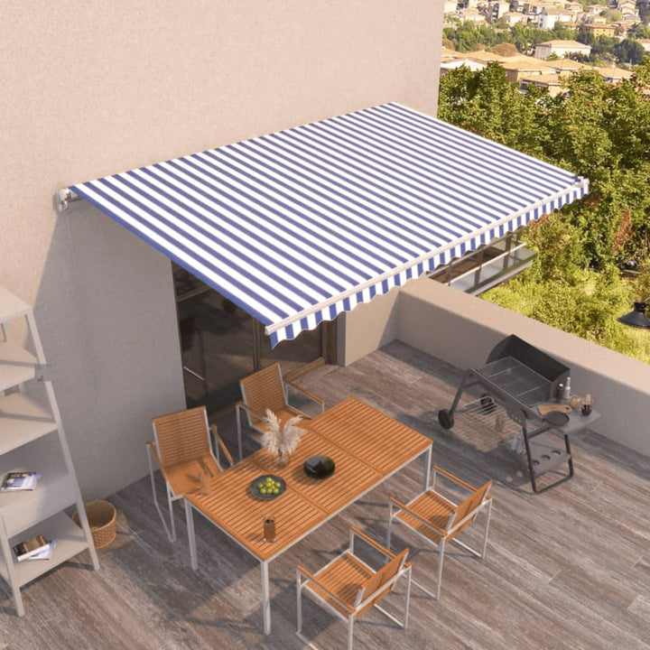 Copertină Retractabilă Manual, Portocaliu & Maro,