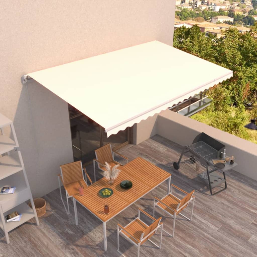 Copertină Retractabilă Manual, Portocaliu & Maro,
