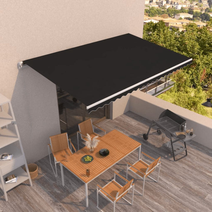 Copertină Retractabilă Manual, Portocaliu & Maro,
