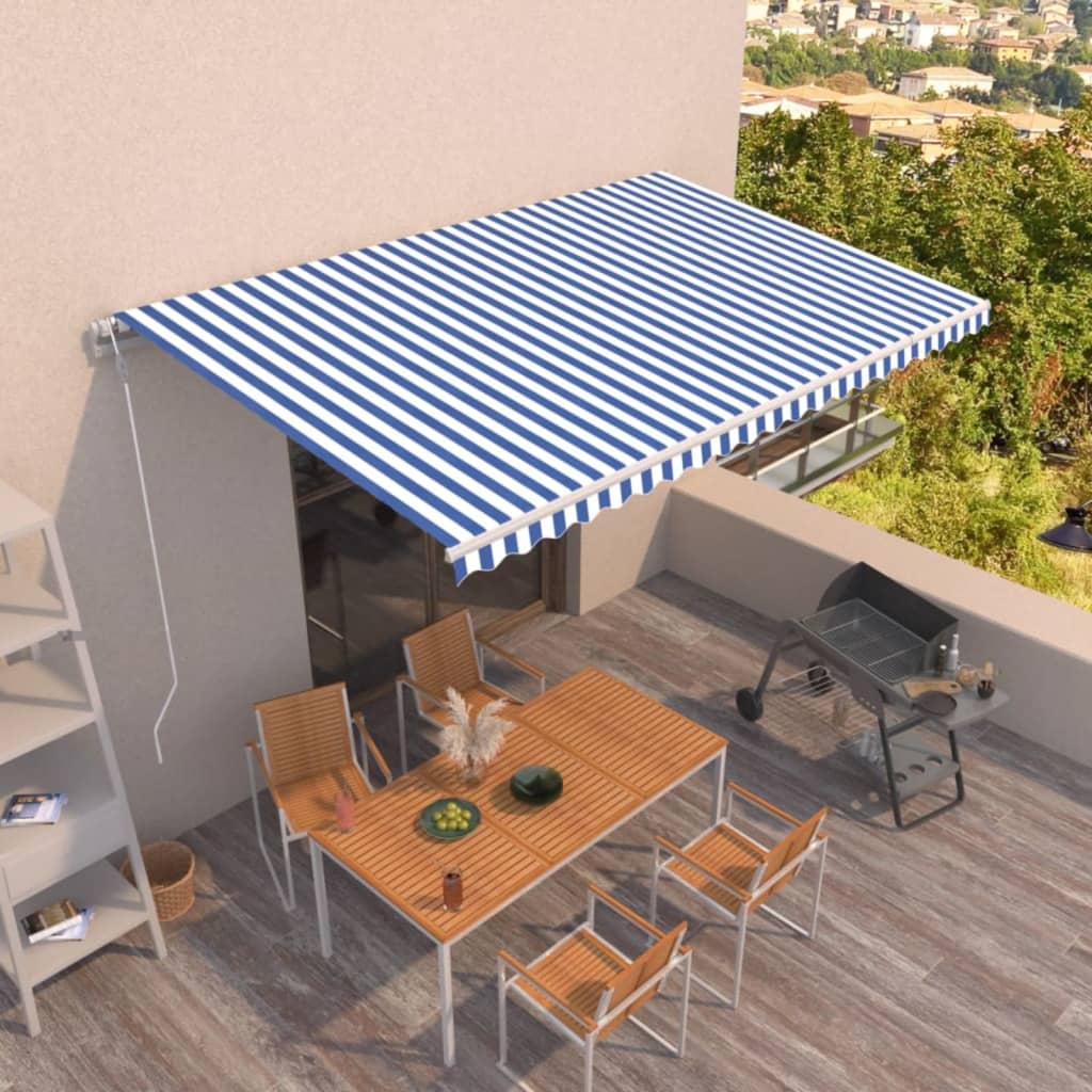 Copertină Retractabilă Automat, Portocaliu & Maro,