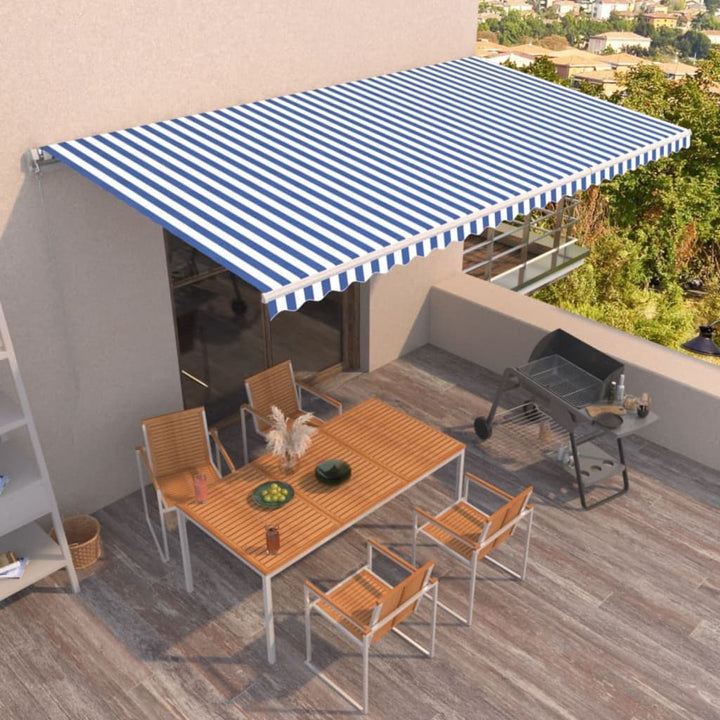Copertină Retractabilă Manual, Portocaliu & Maro,