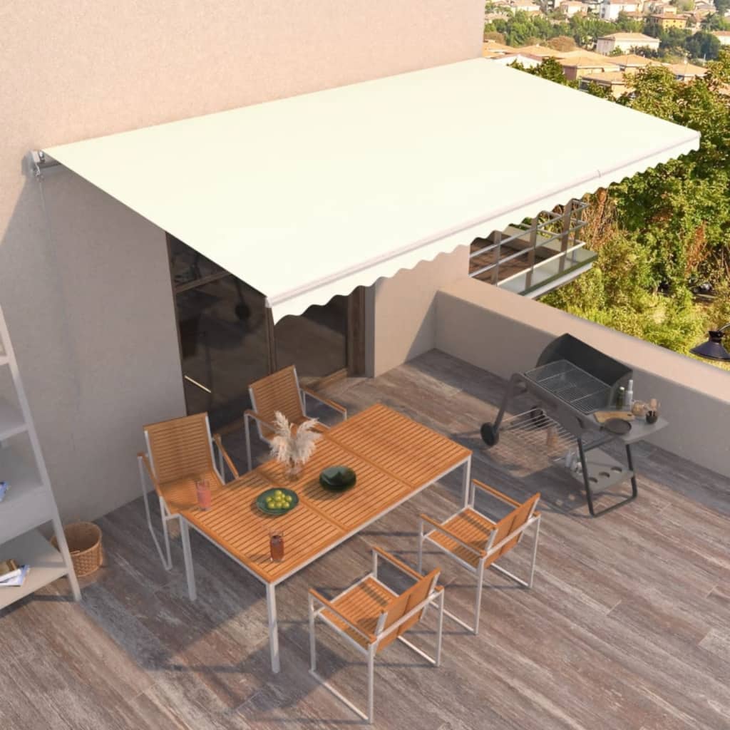 Copertină Retractabilă Manual, Portocaliu & Maro,