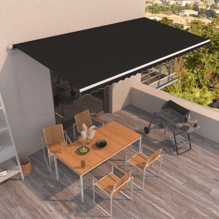 Copertină Retractabilă Manual, Portocaliu & Maro,
