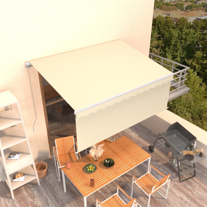 Copertină Retractabilă Manual Cu Stor, Albastru & Alb, 3X2,5 M