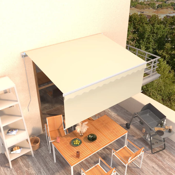 Copertină Retractabilă Manual Cu Stor, Albastru & Alb, 3X2,5 M
