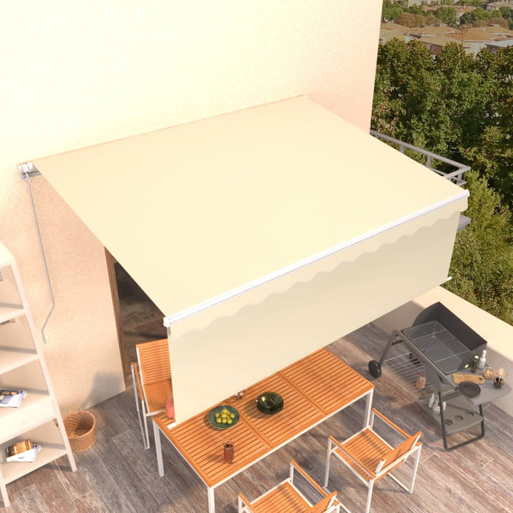 Copertină Retractabilă Manual Cu Stor, Albastru & Alb, 3X2,5 M