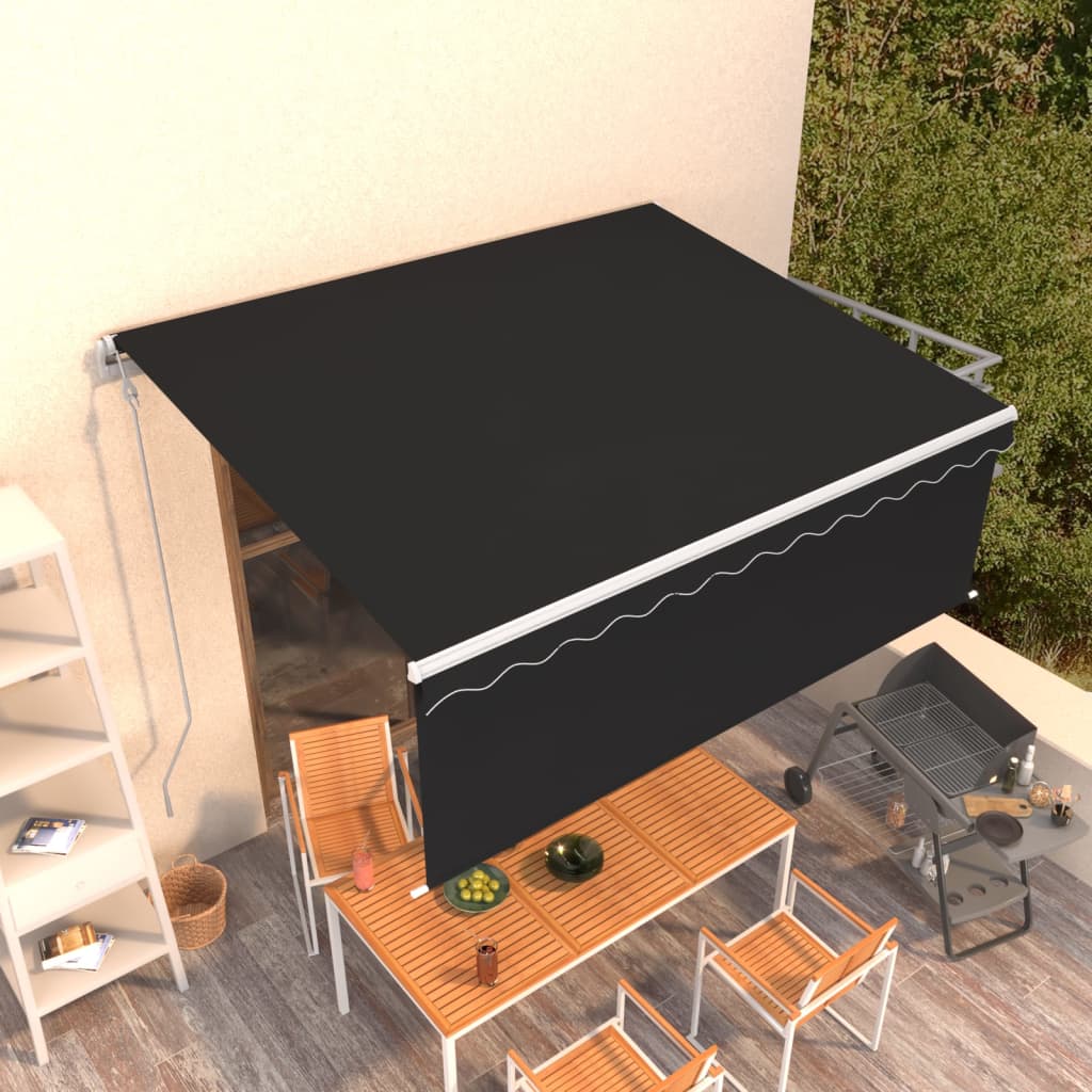 Copertină Retractabilă Automat Cu Stor, Galben&Alb,