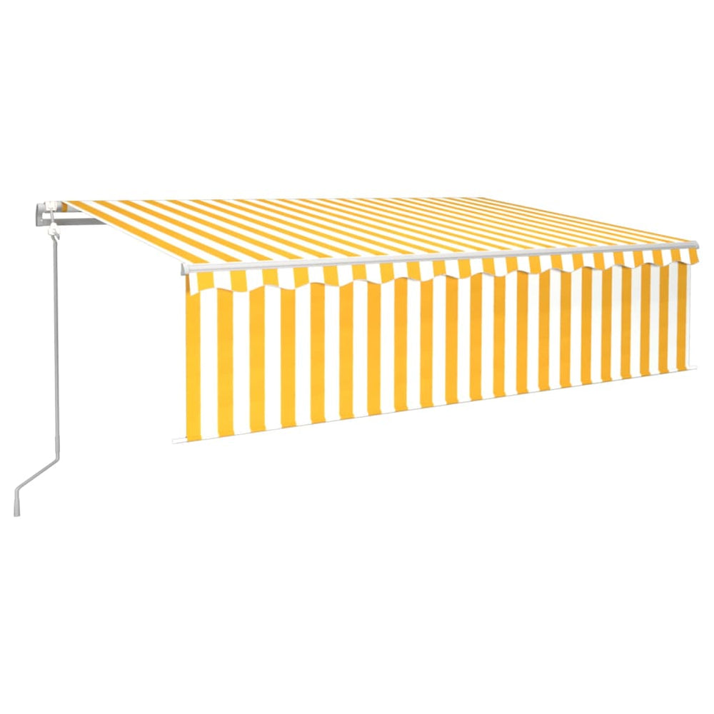 Copertină Retractabilă Automat Cu Stor, Galben&Alb,