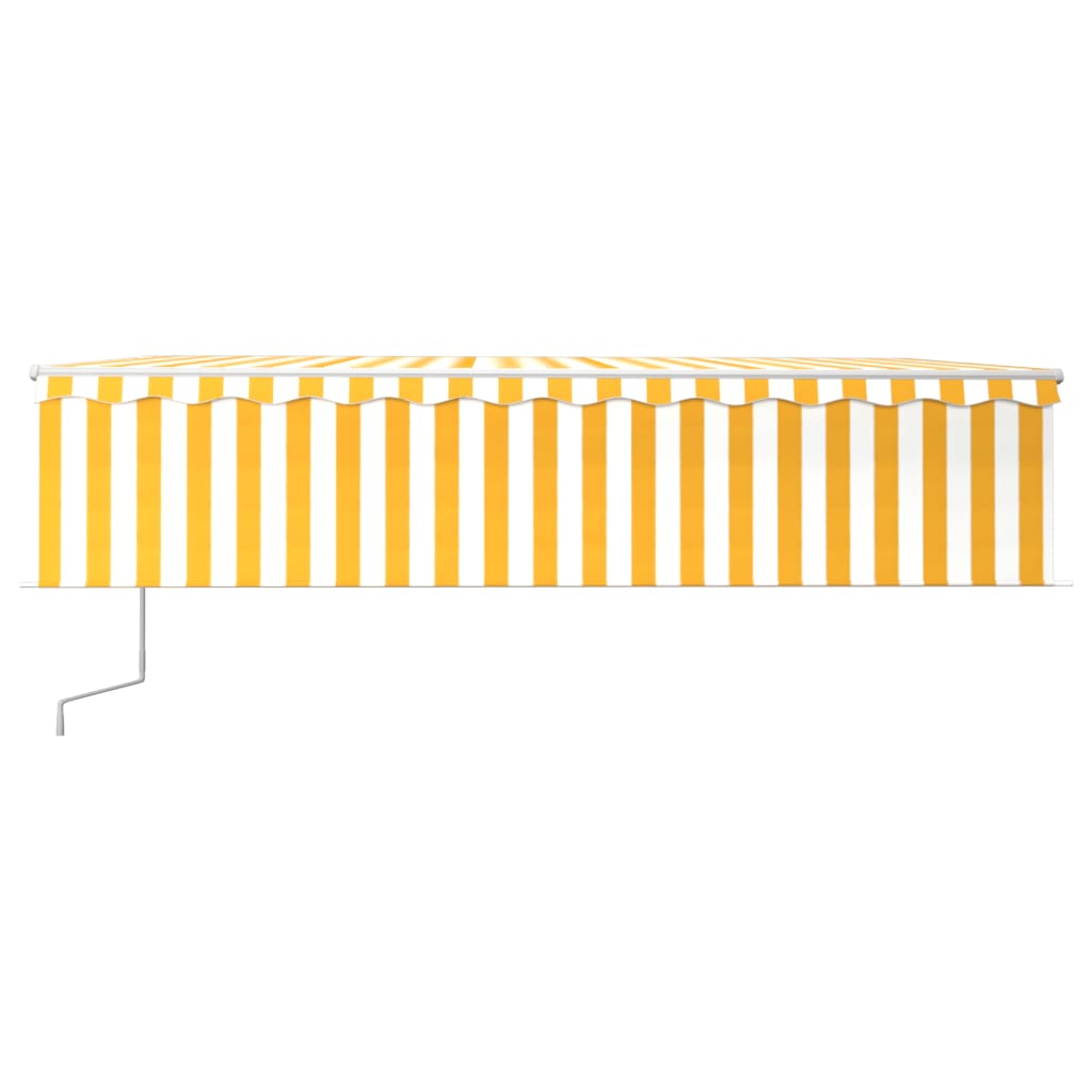 Copertină Retractabilă Automat Cu Stor, Galben&Alb,