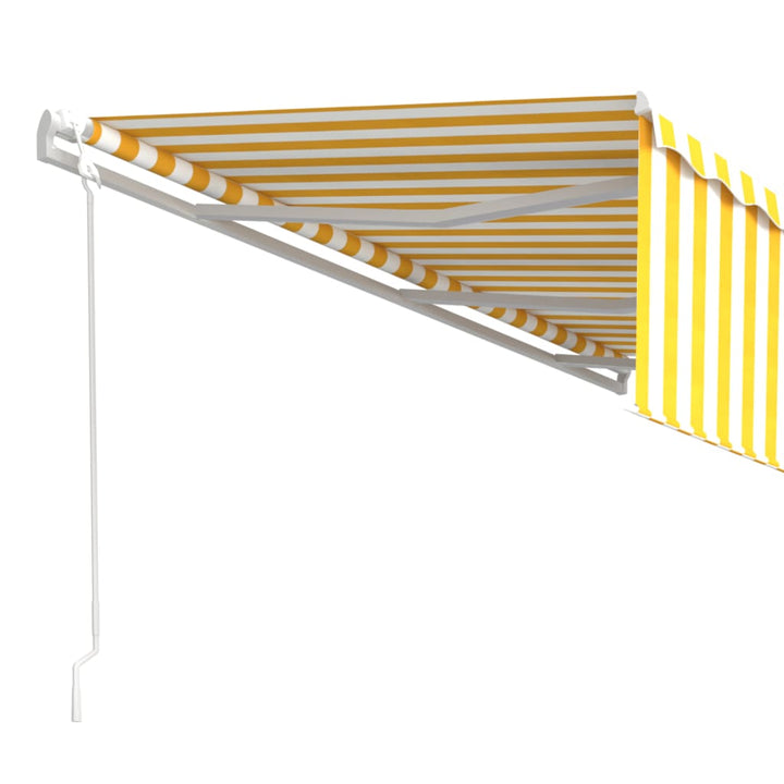 Copertină Retractabilă Automat Cu Stor, Galben&Alb,
