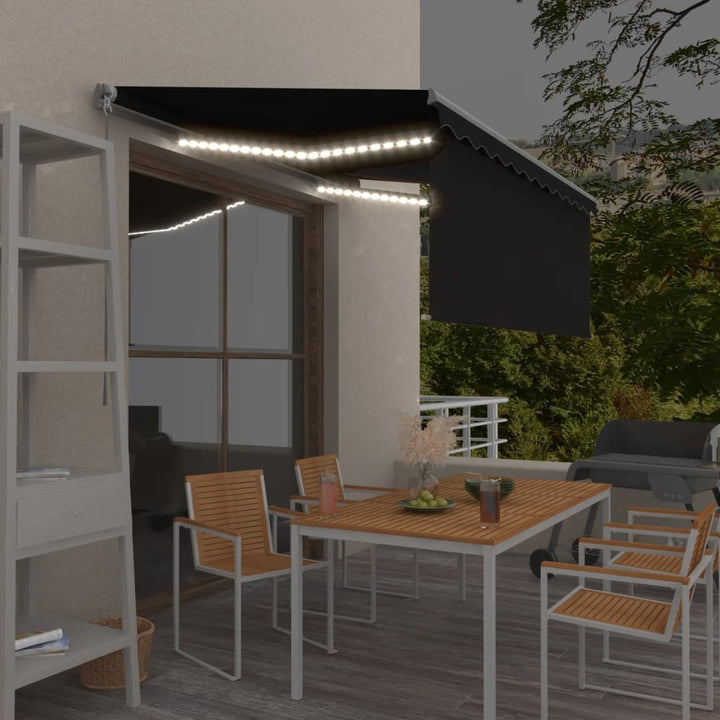 Copertină Retractabilă Manual Cu Stor, Galben&Alb, 3,5X2,5 M