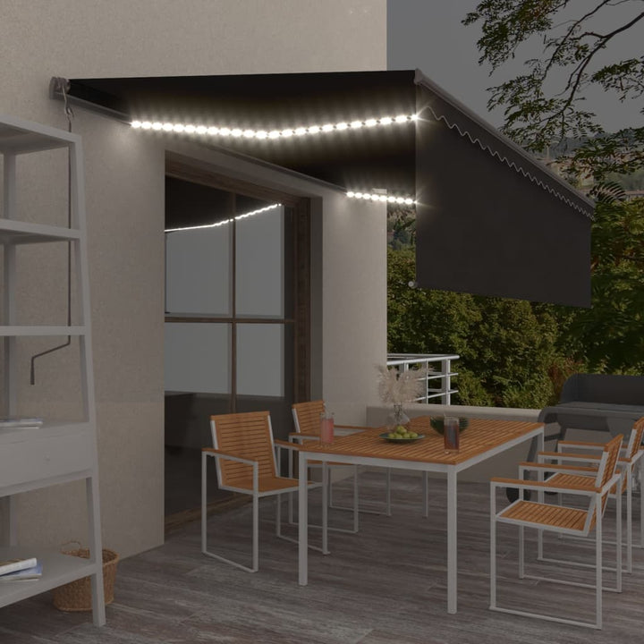 Copertină Retractabilă Manual Cu Stor, Galben&Alb, 3,5X2,5 M