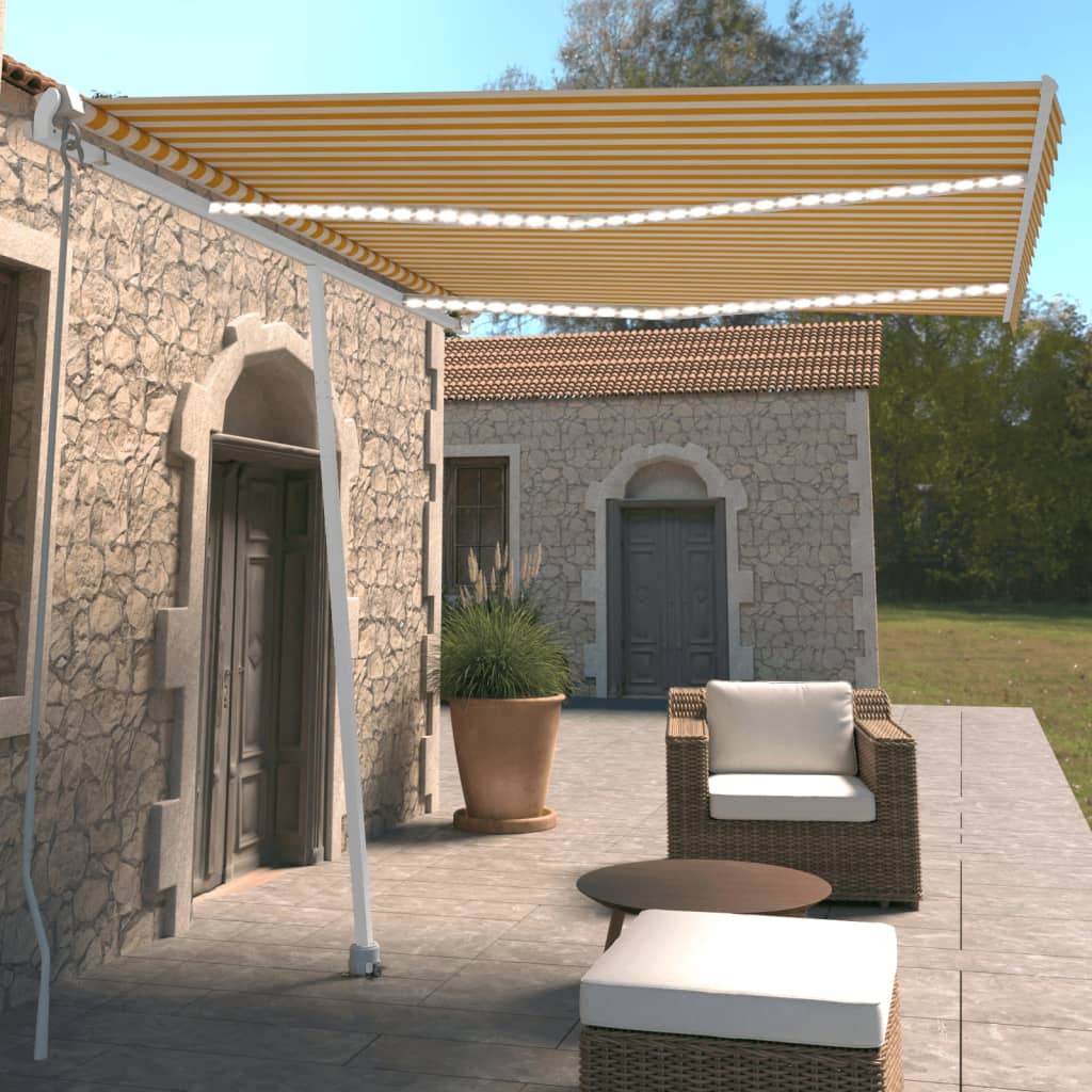 Copertină Retractabilă Manual Cu Led, ,