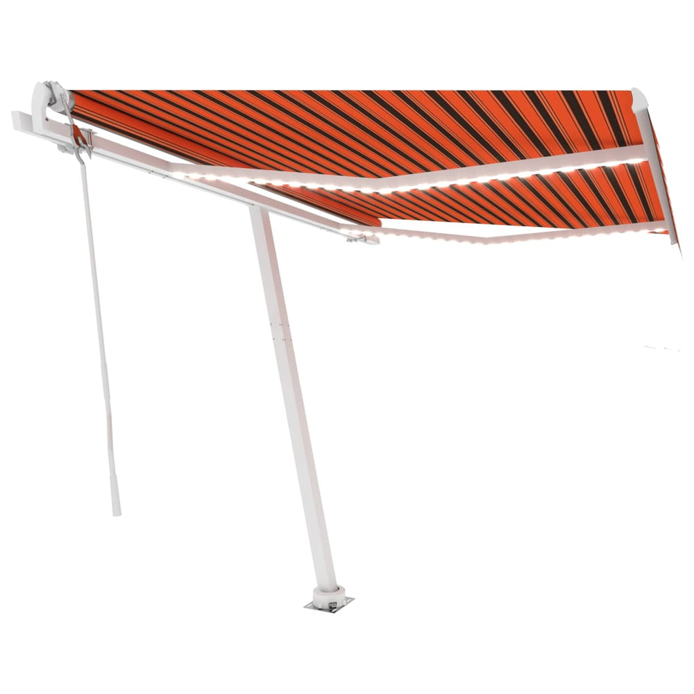 Copertină Automată Senzor Vânt&Led, Portocaliu/Maro,