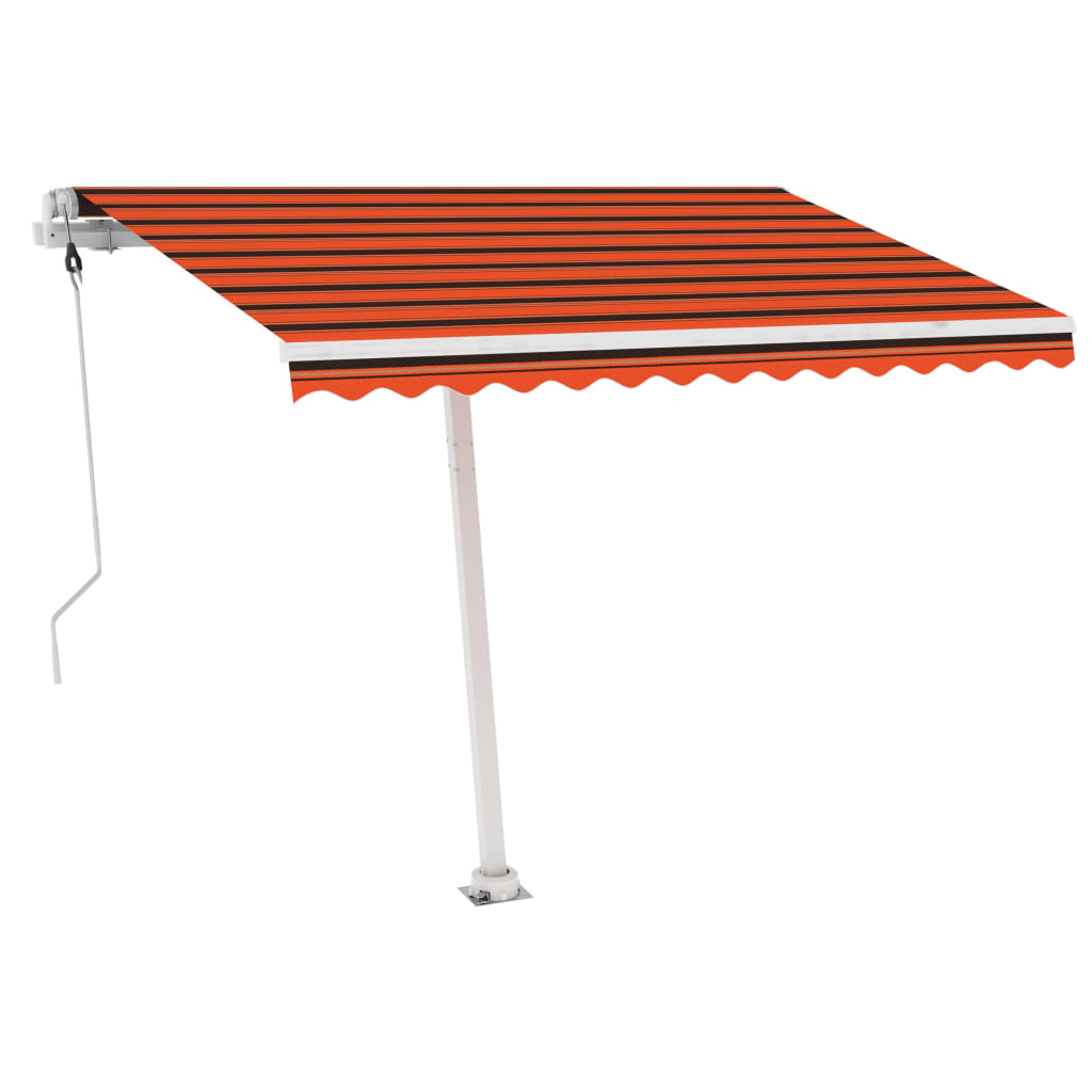 Copertină Automată Senzor Vânt&Led, Portocaliu/Maro,