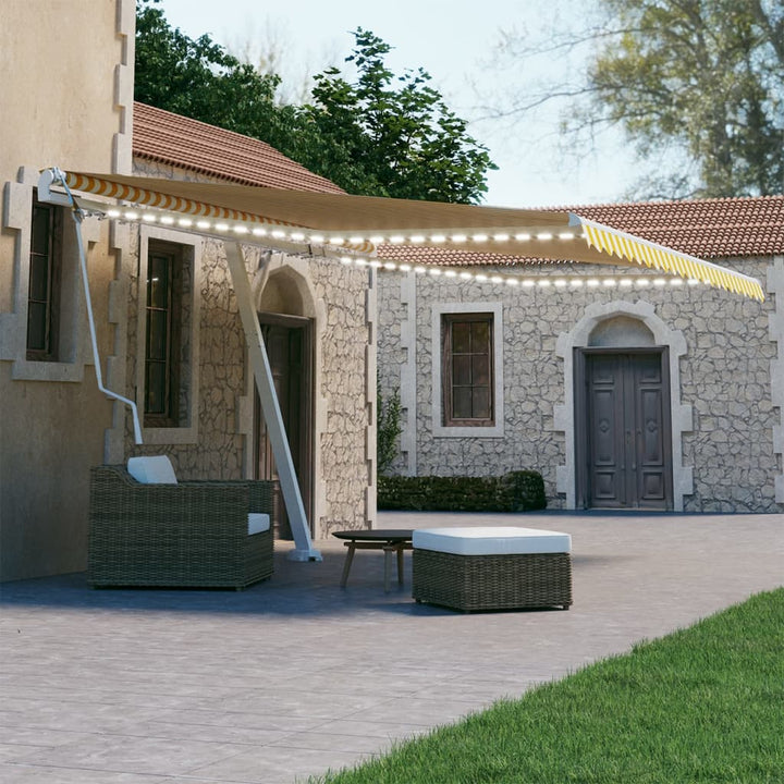 Copertină Automată Senzor Vânt&Led, Portocaliu/Maro,