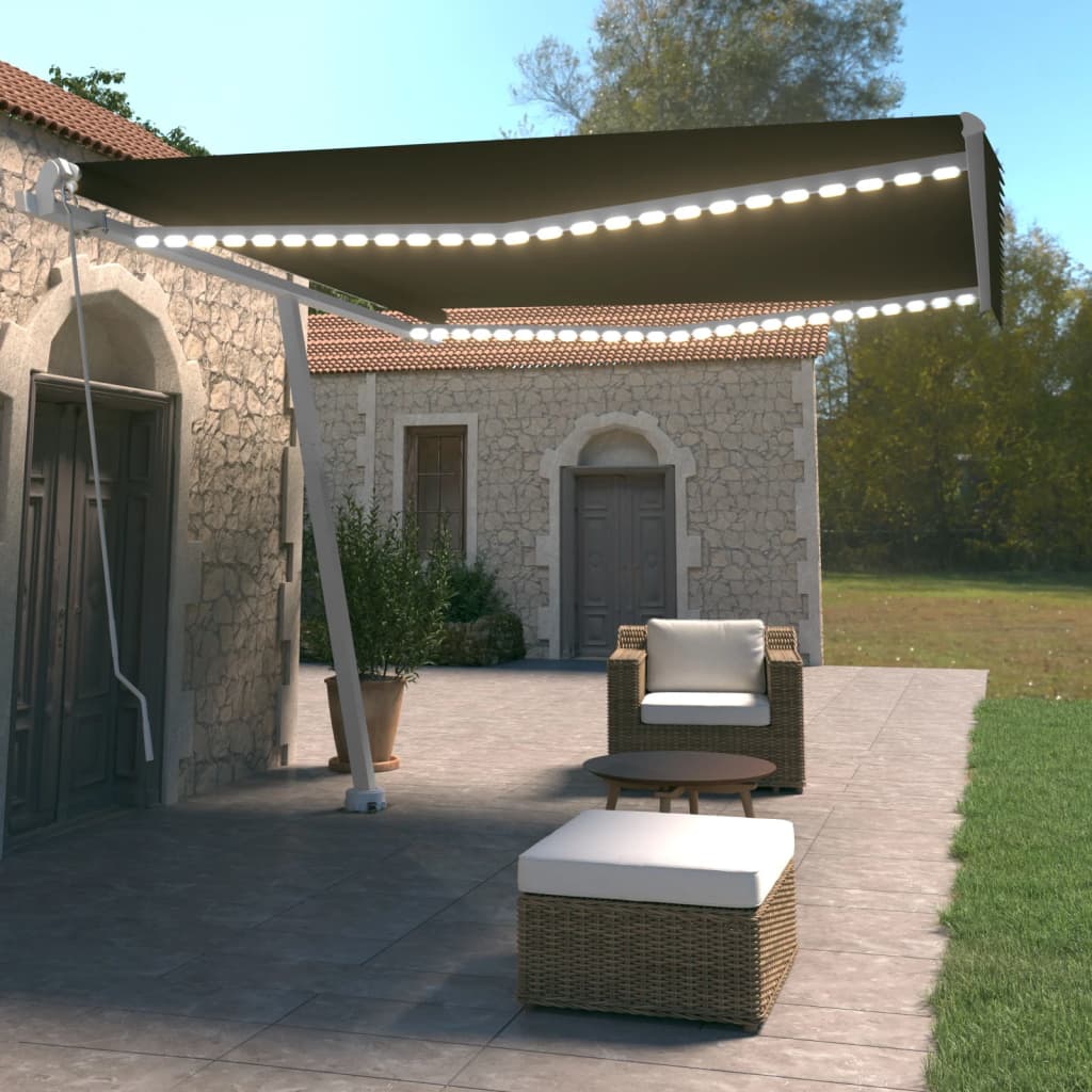 Copertină Retractabilă Manual Cu Led, ,
