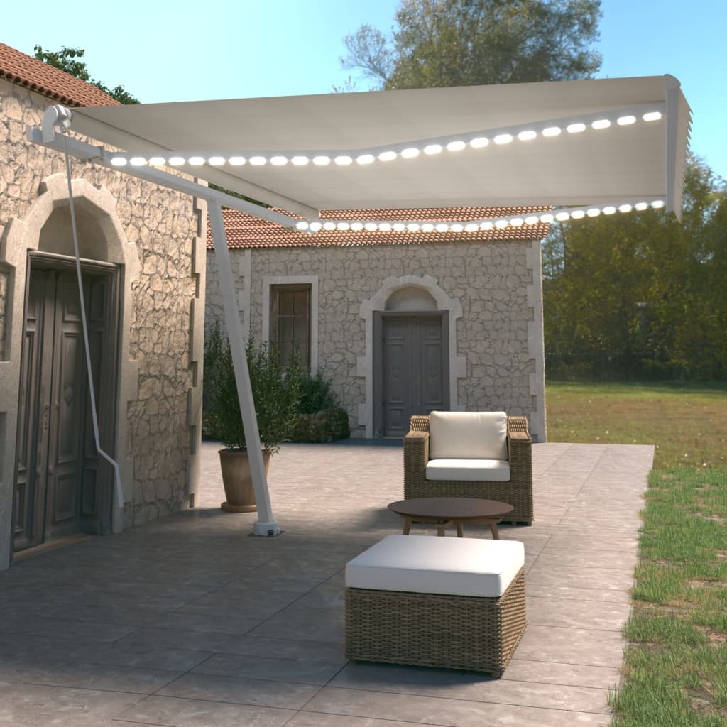 Copertină Retractabilă Manual Cu Led, ,