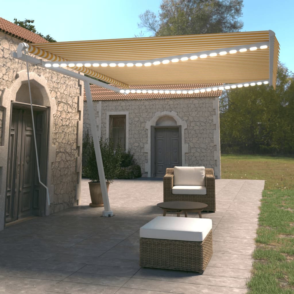 Copertină Retractabilă Manual Cu Led, ,