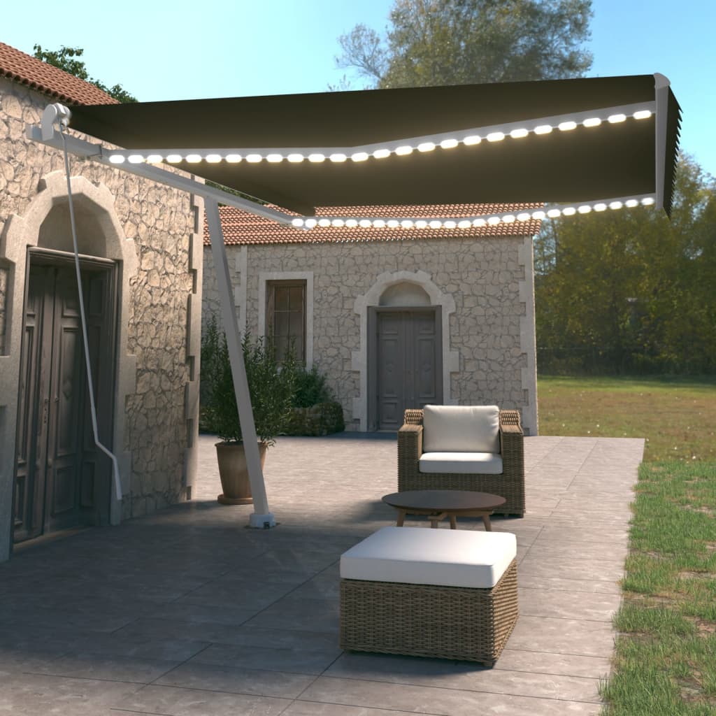 Copertină Retractabilă Manual Cu Led, ,