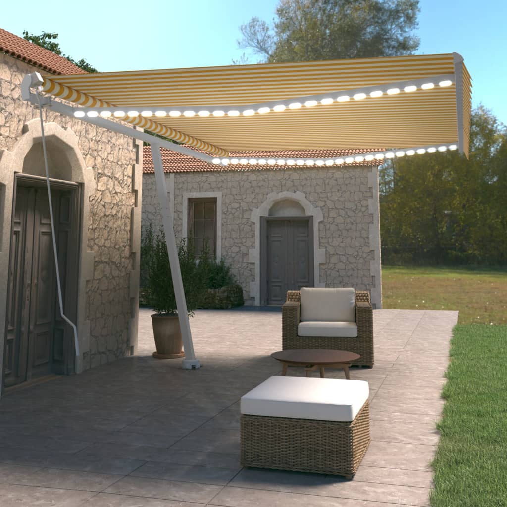 Copertină Retractabilă Manual Cu Led, ,