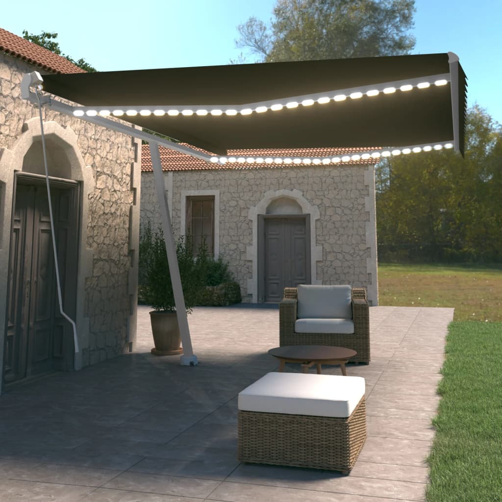 Copertină Retractabilă Manual Cu Led, ,