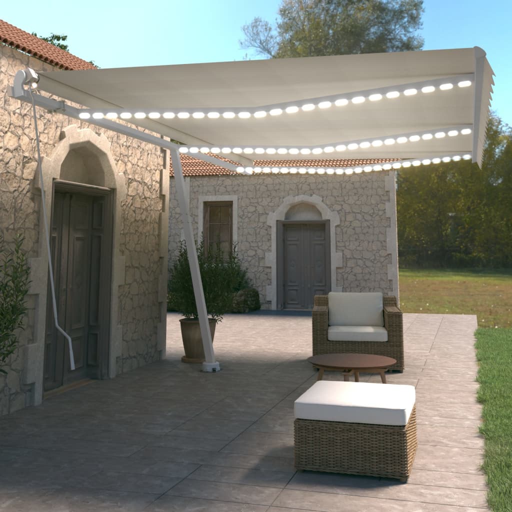 Copertină Retractabilă Manual Cu Led, ,