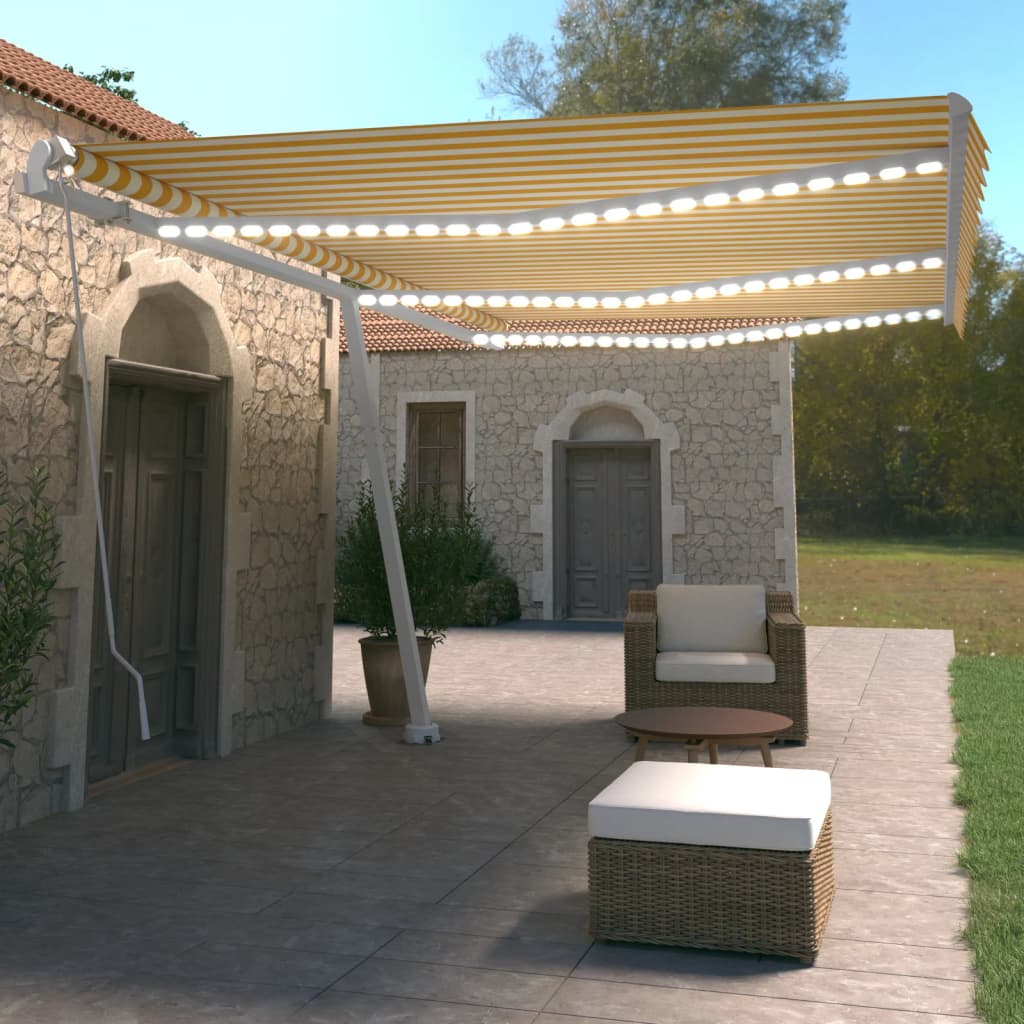 Copertină Retractabilă Manual Cu Led, ,