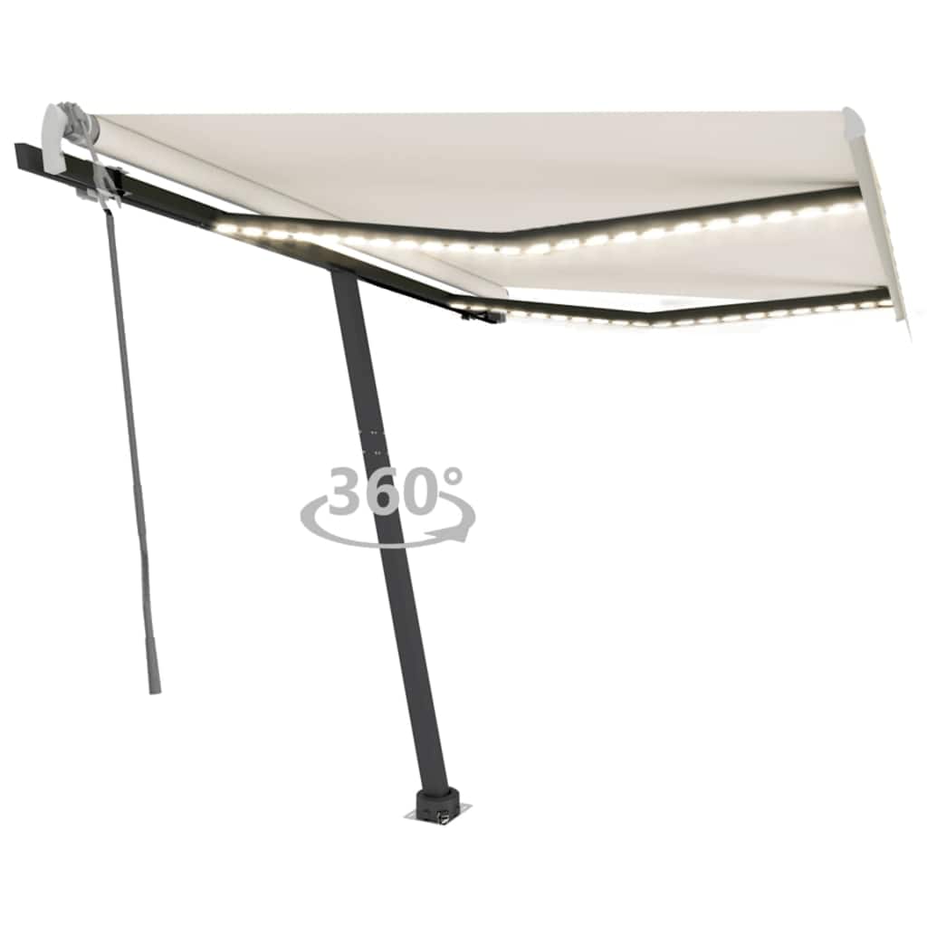Copertină Retractabilă Manual Cu Led, ,