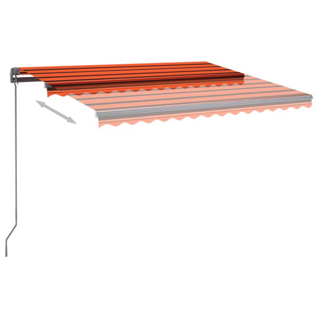 Copertină Automată Senzor Vânt&Led, Portocaliu&/Maro