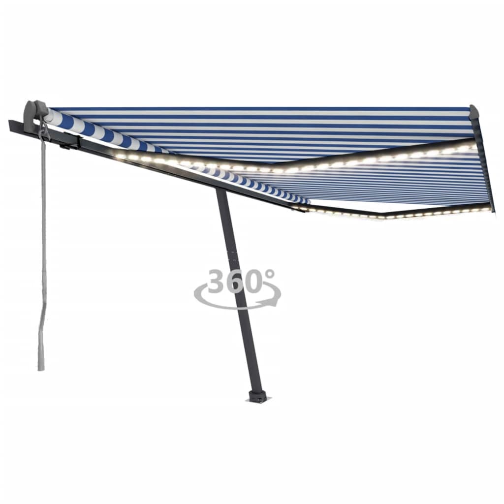 Copertină Automată Senzor Vânt&Led, Portocaliu&/Maro