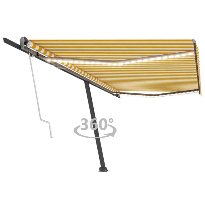Copertină Automată Senzor Vânt&Led, Portocaliu&/Maro
