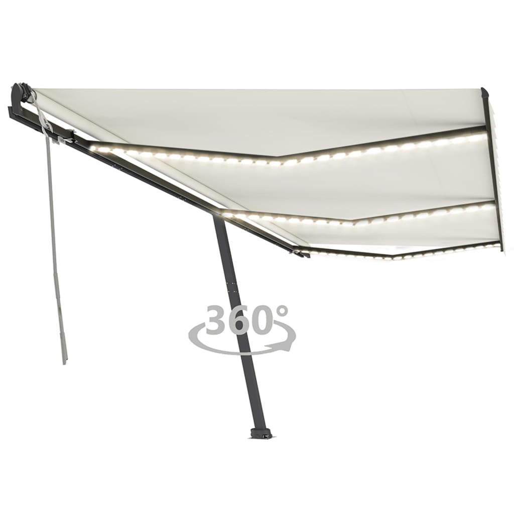 Copertină Retractabilă Manual Cu Led, ,