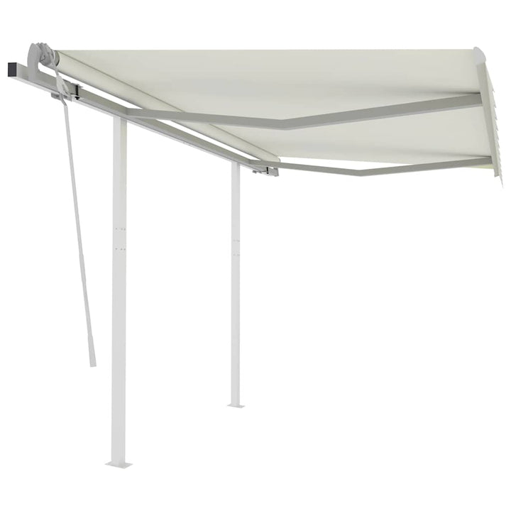 Copertină Retractabilă Manual Cu Stâlpi Portocaliu/Maro 3X2,5 M