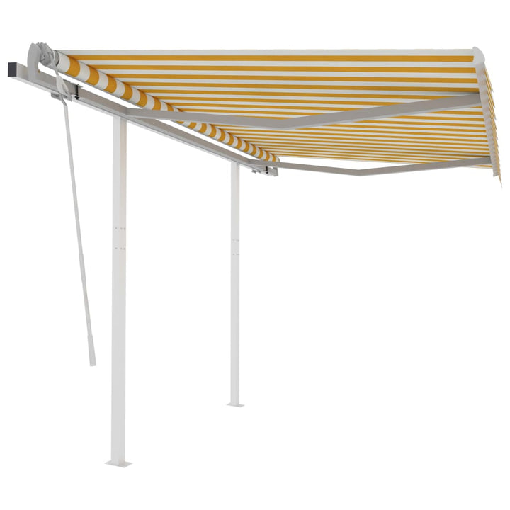 Copertină Retractabilă Manual Cu Stâlpi Portocaliu/Maro 3X2,5 M