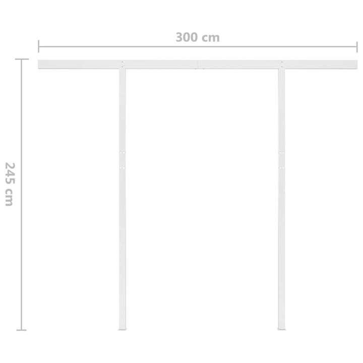 Copertină Retractabilă Manual Cu Stâlpi Portocaliu/Maro 3X2,5 M