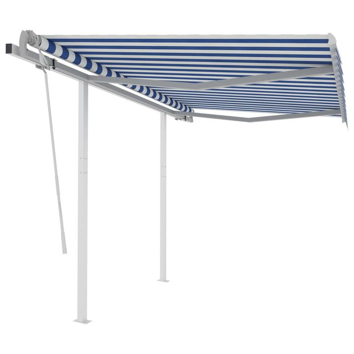 Copertină Retractabilă Manual Cu Stâlpi Portocaliu/Maro 3X2,5 M